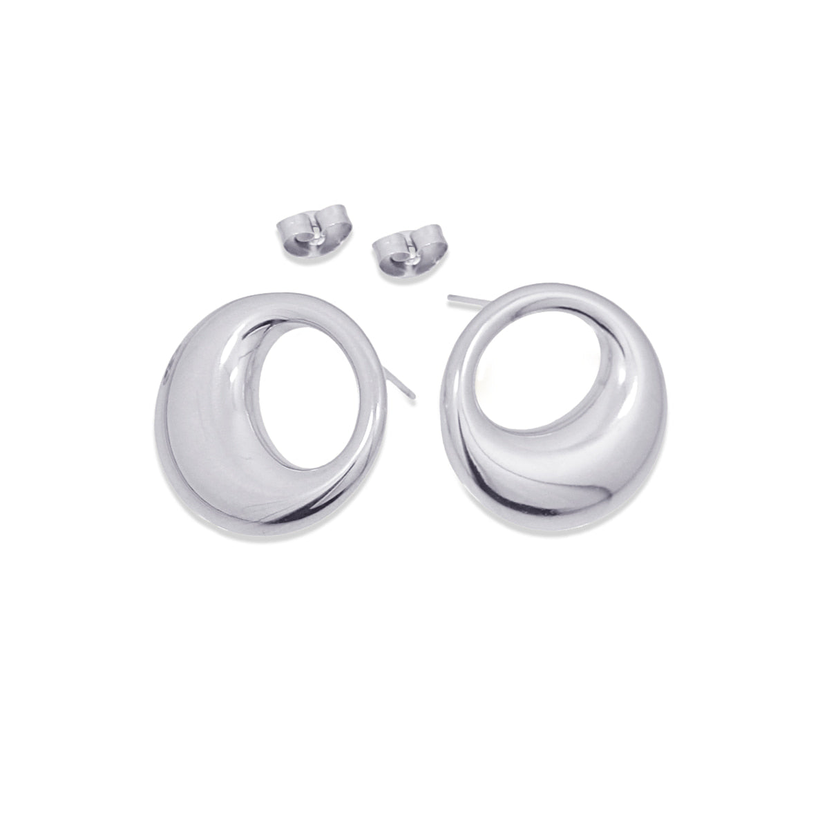 Pendientes Waves Halo Plateado Anartxy