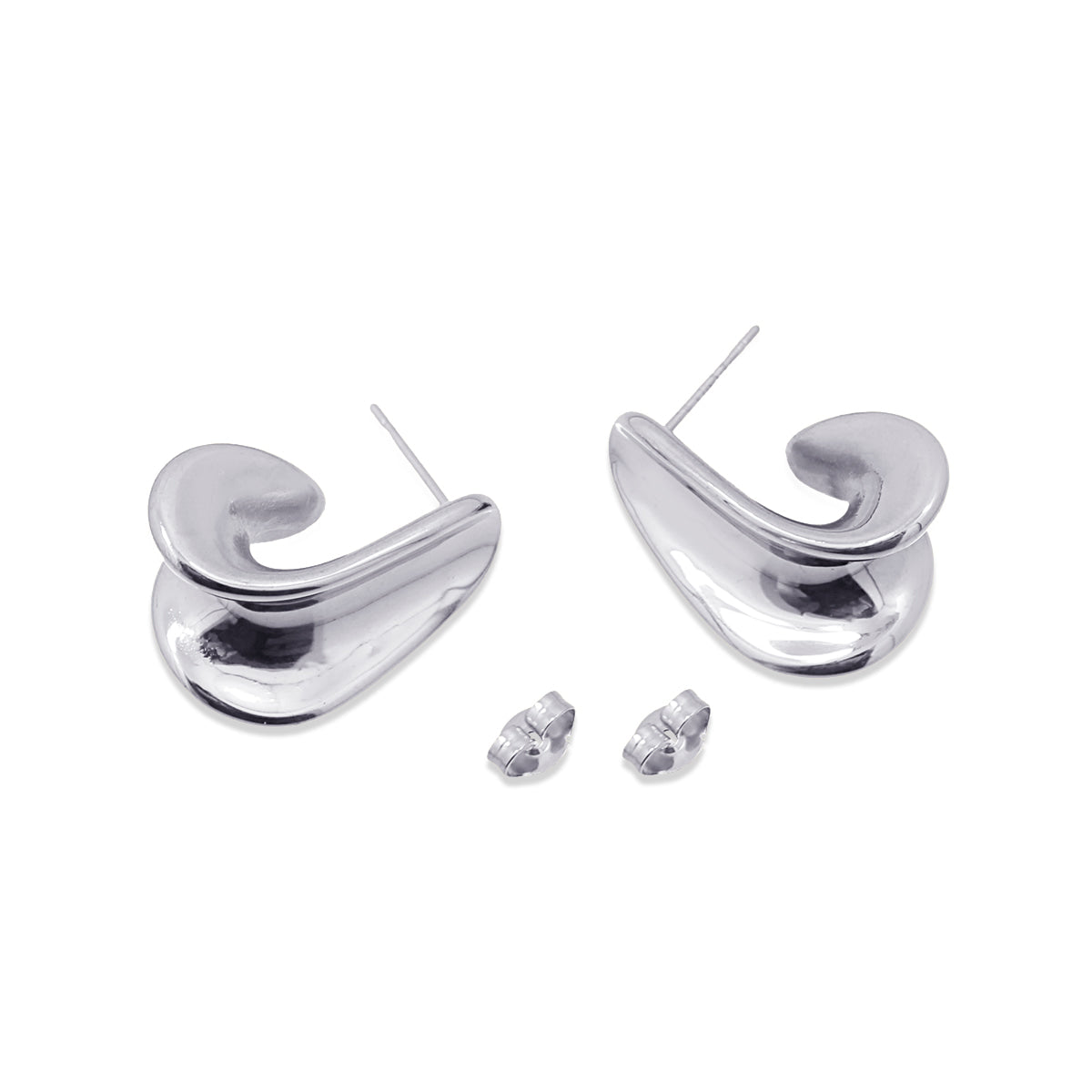 Pendientes Waves Drift Plateado Anartxy