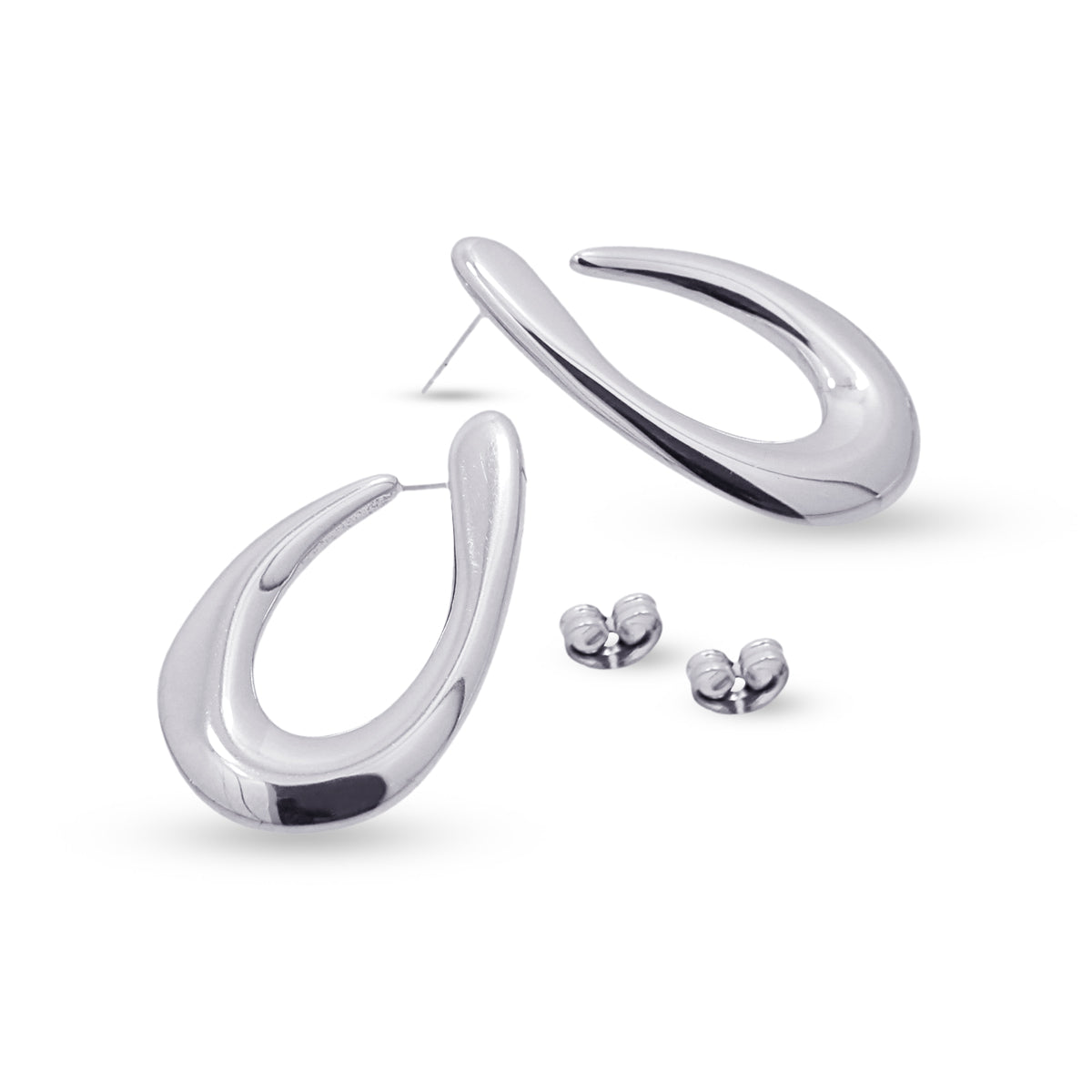 Pendientes Waves Big Nest Plateado Anartxy