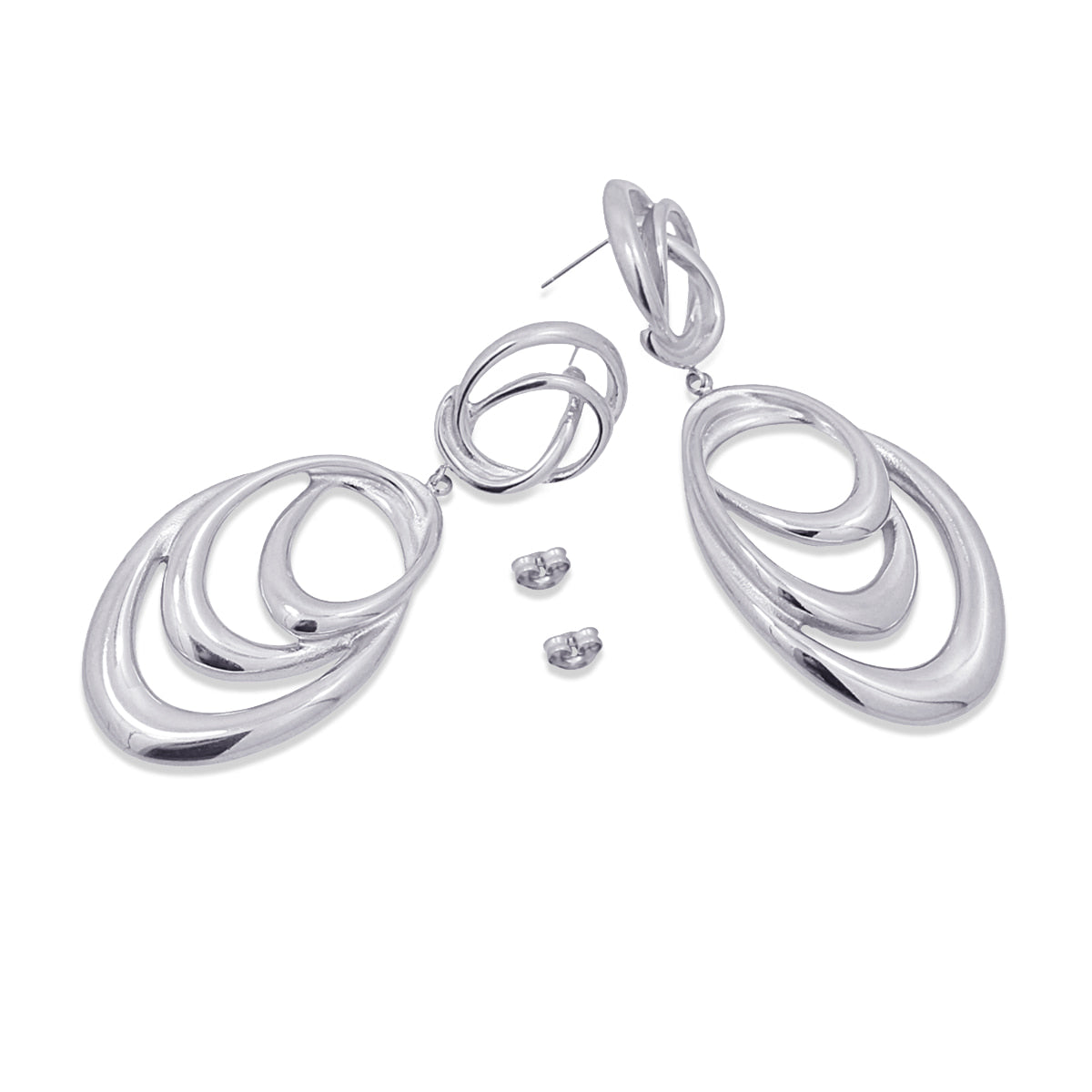 Pendientes Waves Cycle Plateado Anartxy