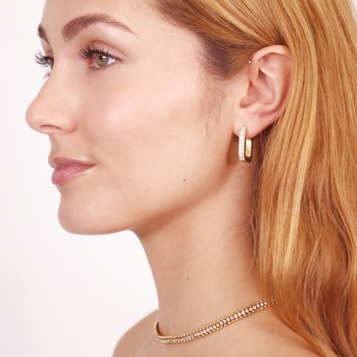 Pendientes Summer Essentials Square Sparkle Dorado Anartxy