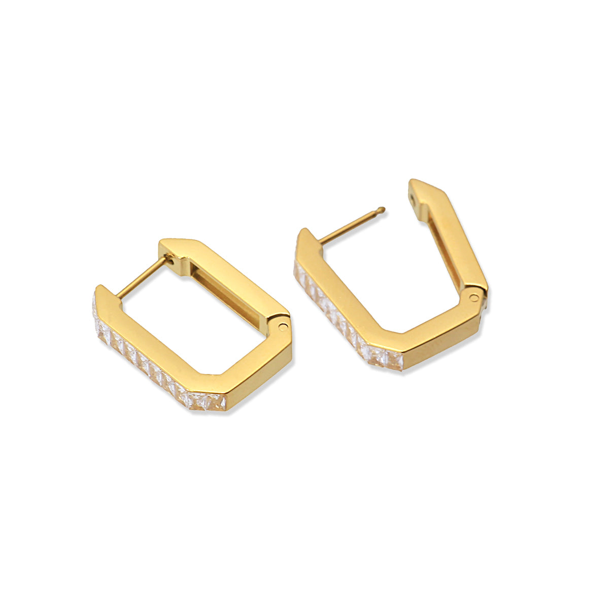 Pendientes Summer Essentials Square Sparkle Dorado Anartxy