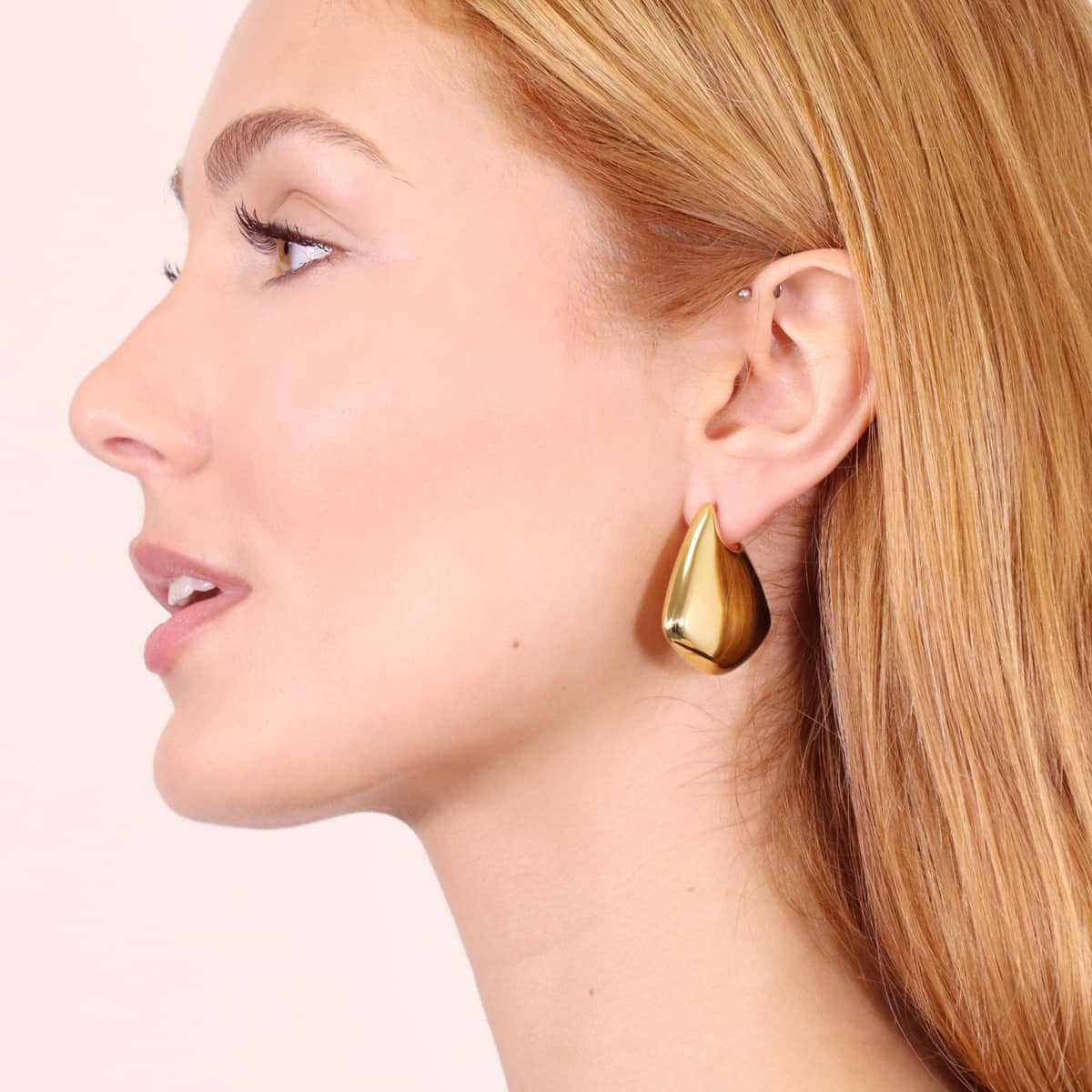 Pendientes Waves Stone Dorado Anartxy