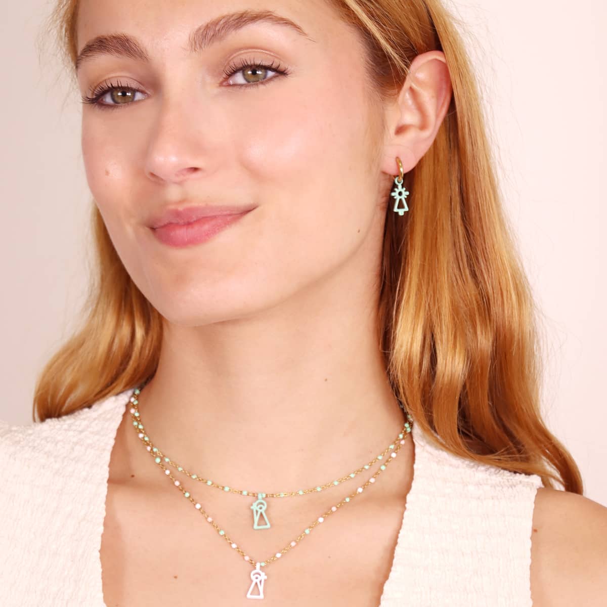 Pendientes Virgen del Pilar Turquesa Anartxy