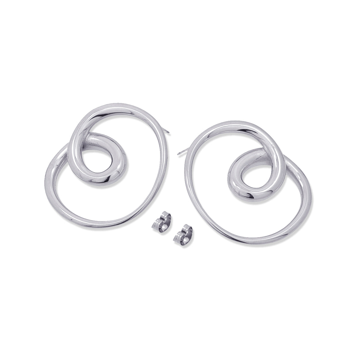 Pendientes Waves Swirl Plateado Anartxy