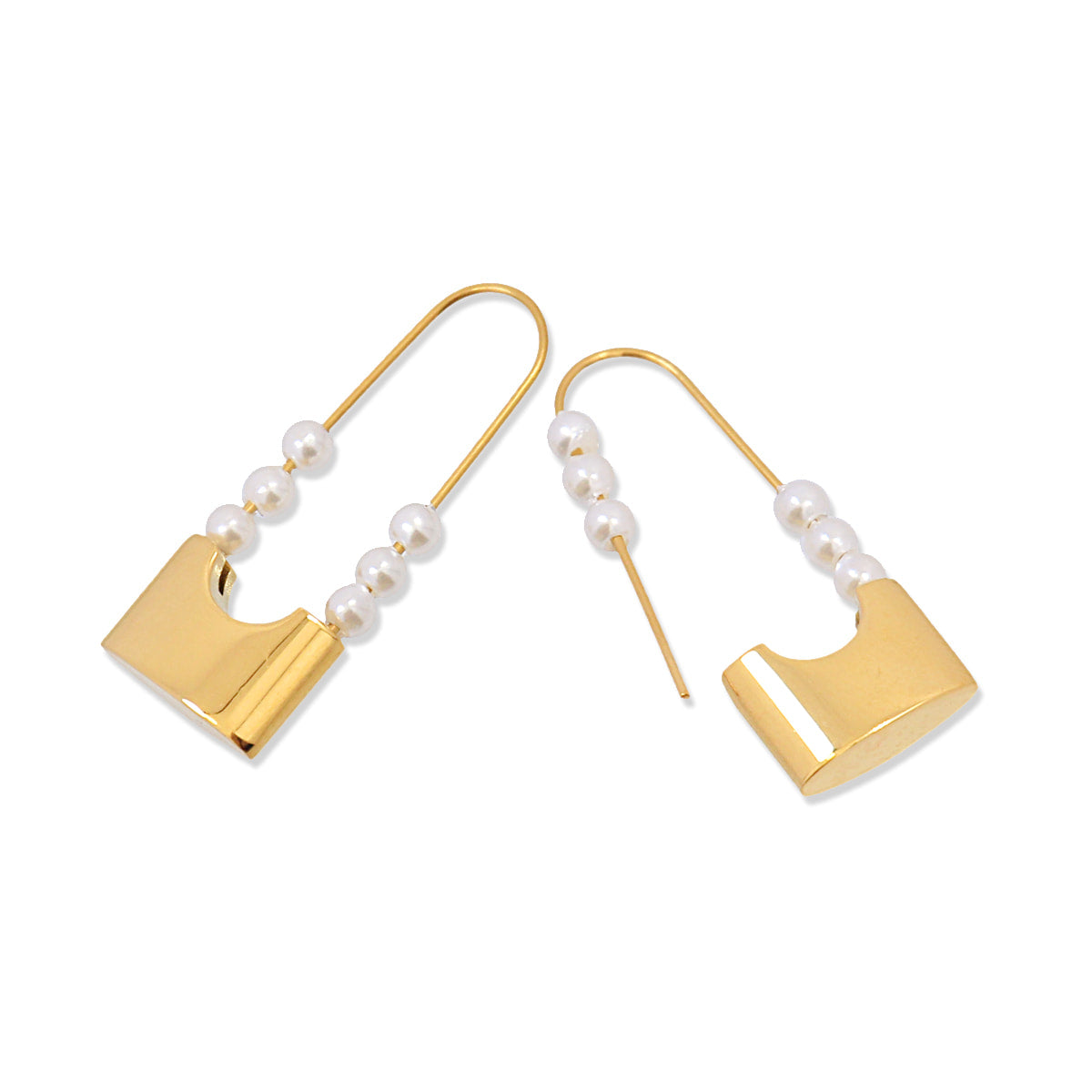Pendientes Summer Essentials Pearl Lock Dorado Anartxy