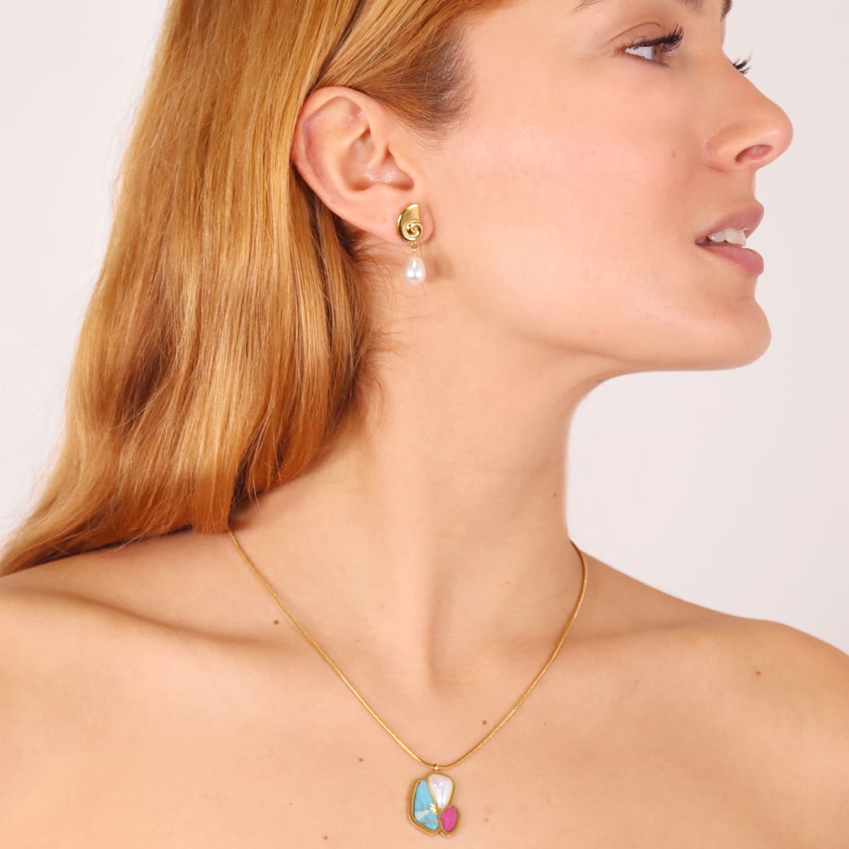 Pendientes Aqua Seashell