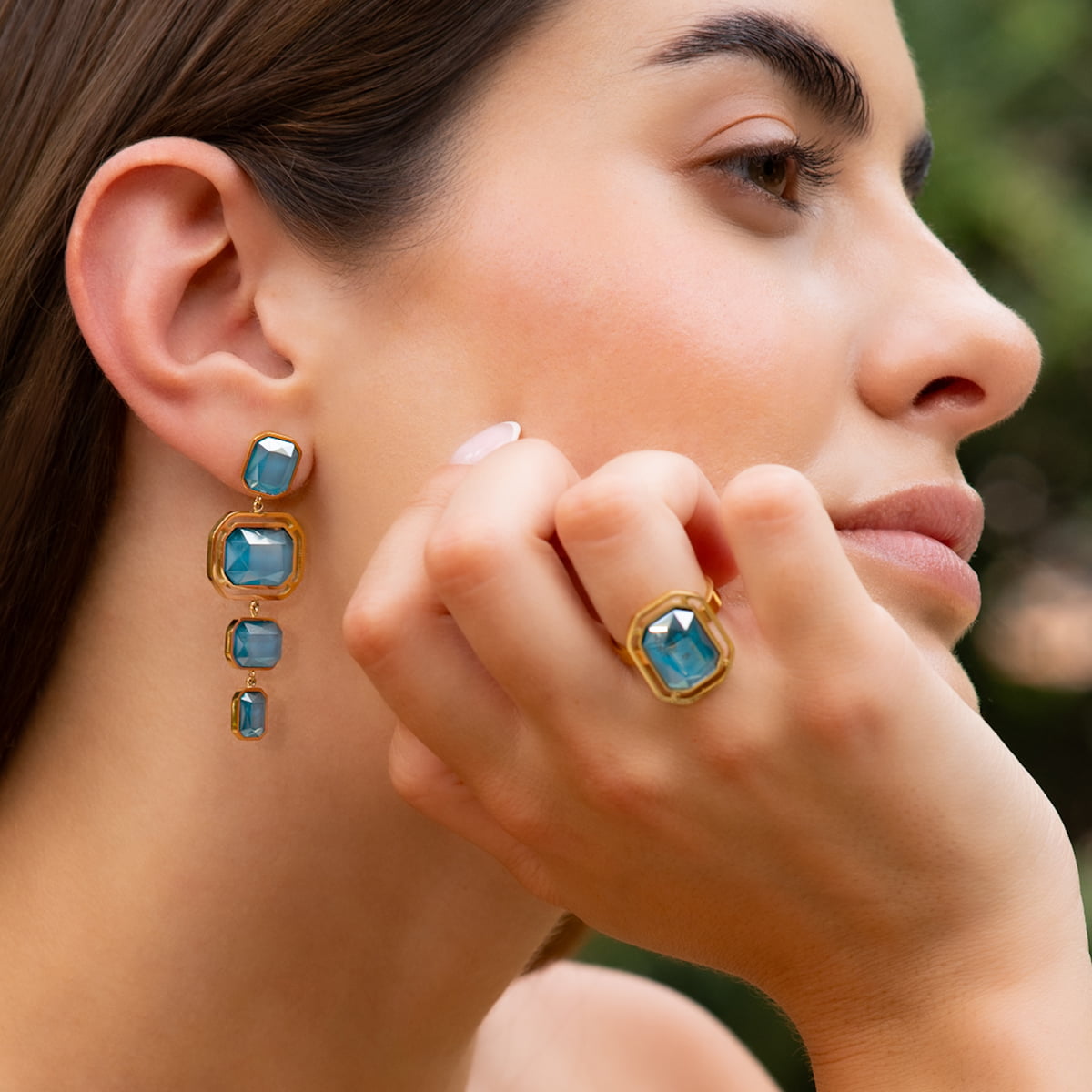 Pendientes Pixels Glowd Azul Anartxy