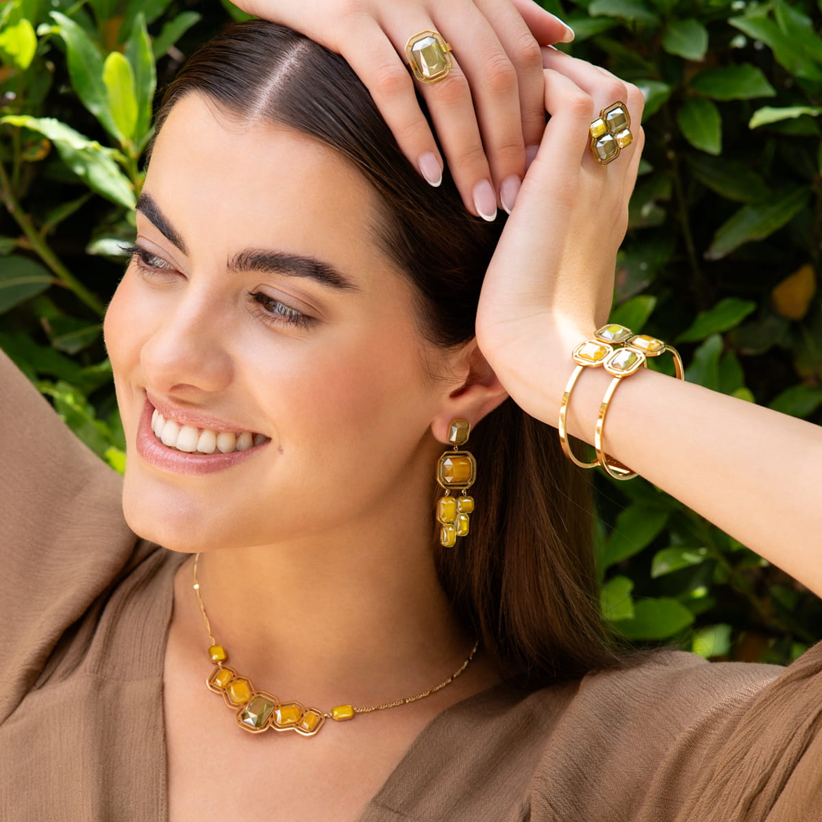 Pendientes Pixels Shadea Amarillo Anartxy