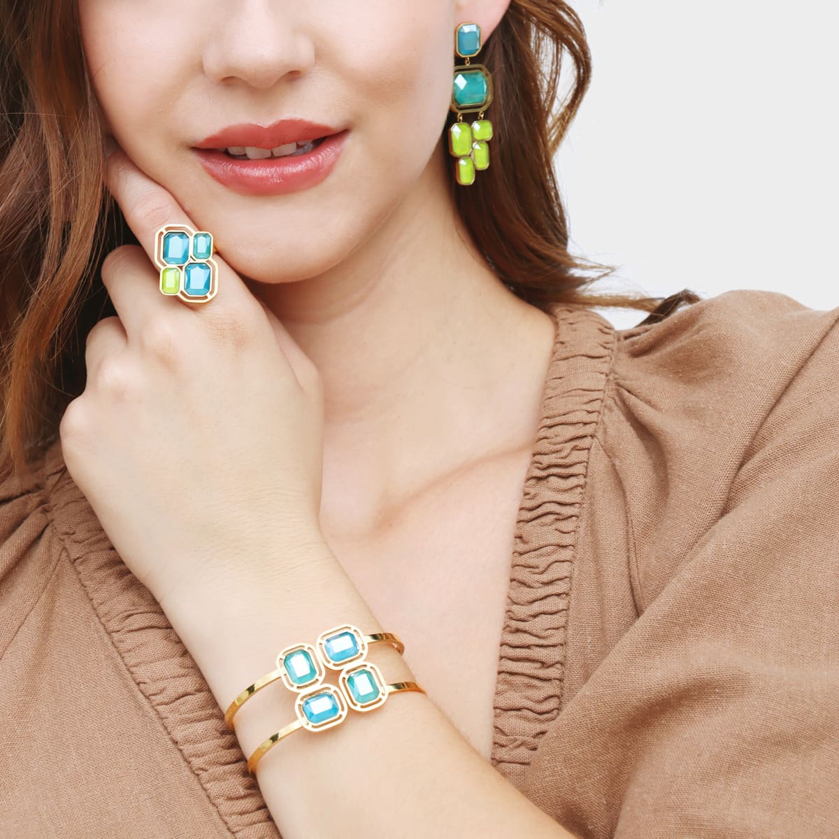 Pendientes Pixels Shadea Azul Anartxy