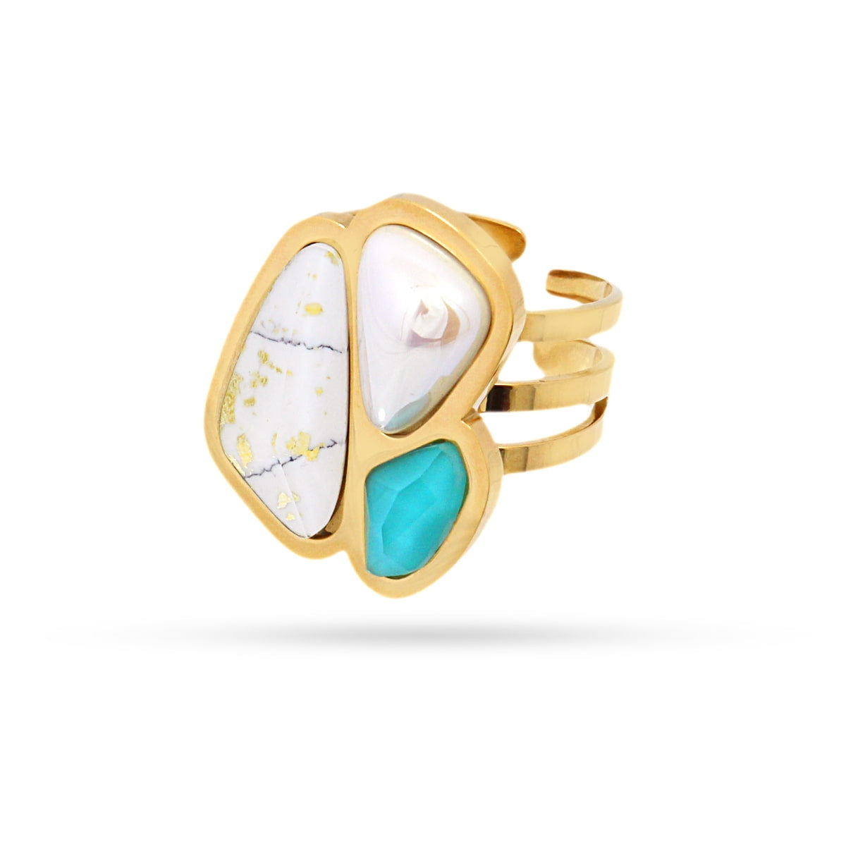 Anillo Aqua Maldives Blanco Anartxy
