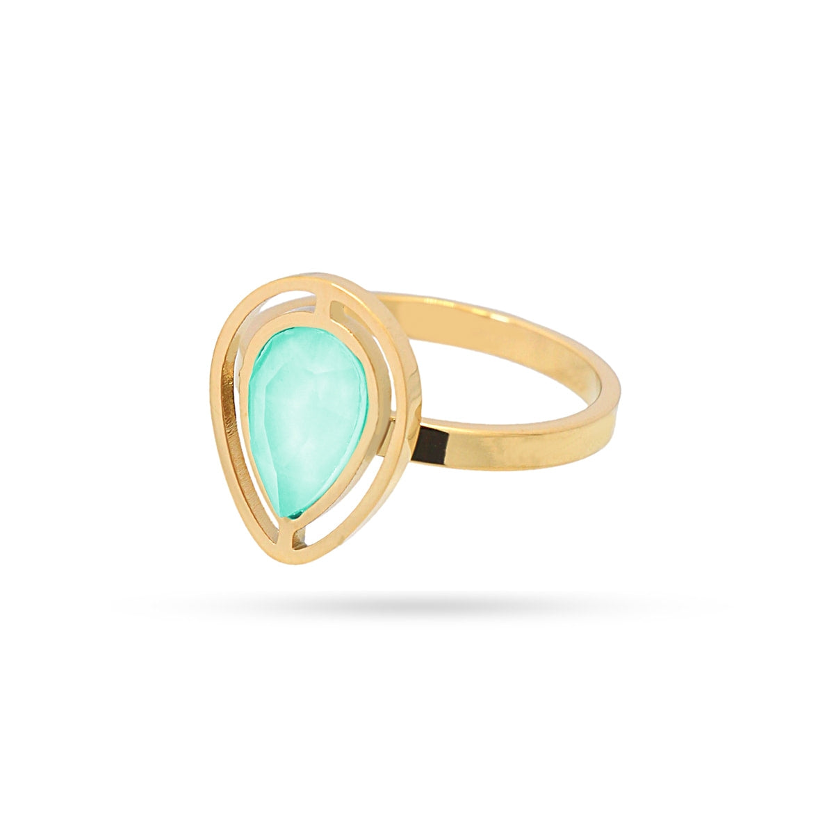 Anillo Drops Halo Turquesa Anartxy