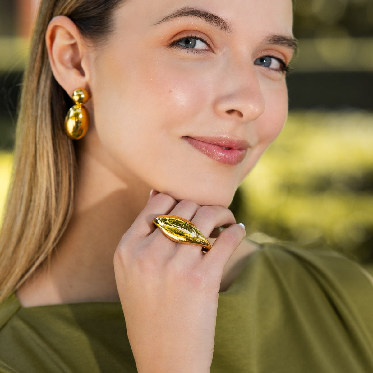 Anillo Waves Stride Dorado Anartxy