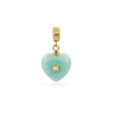 Charm corazón piedra circonita Turquesa Anartxy