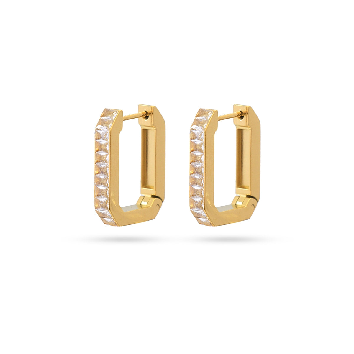 Pendientes Summer Essentials Square Sparkle Dorado Anartxy