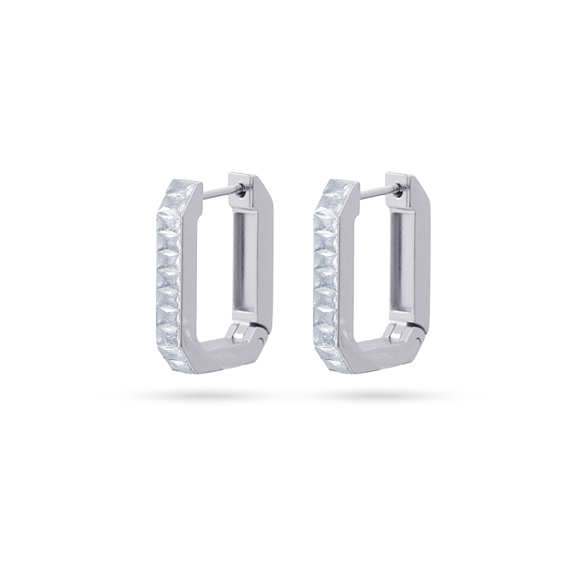 Pendientes Summer Essentials Square Sparkle Plateado Anartxy