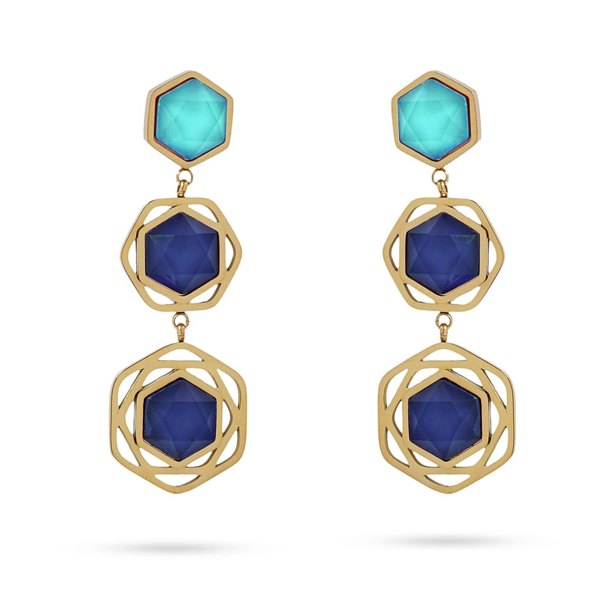 Pendientes largos Espirea Azul Anartxy