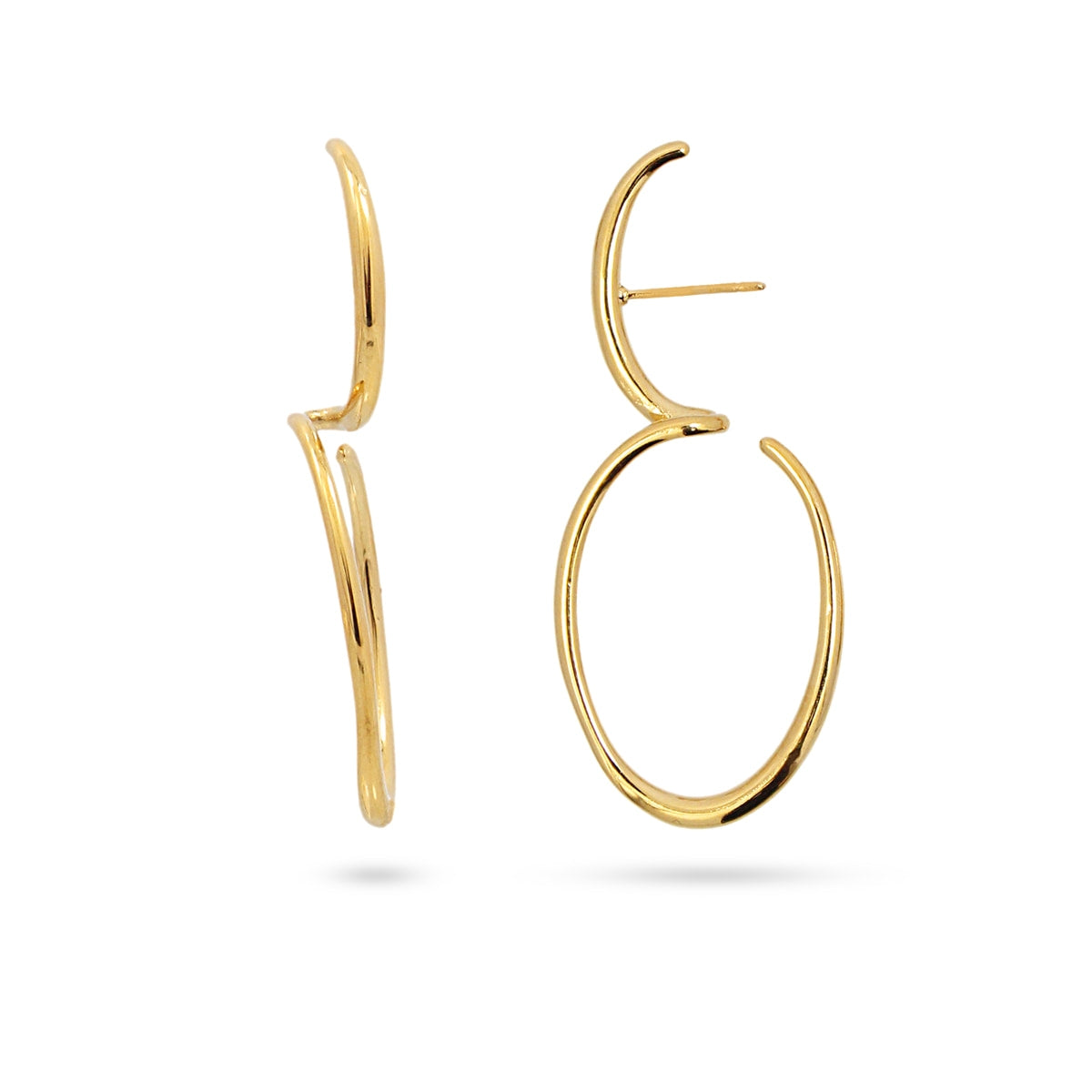 Pendientes Liquid Curl Dorado Anartxy