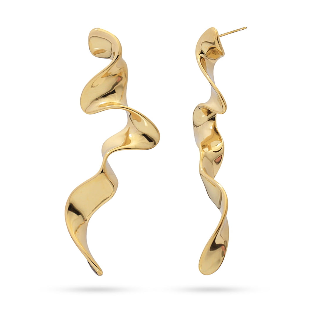 Pendientes largos Waves Dorado Anartxy
