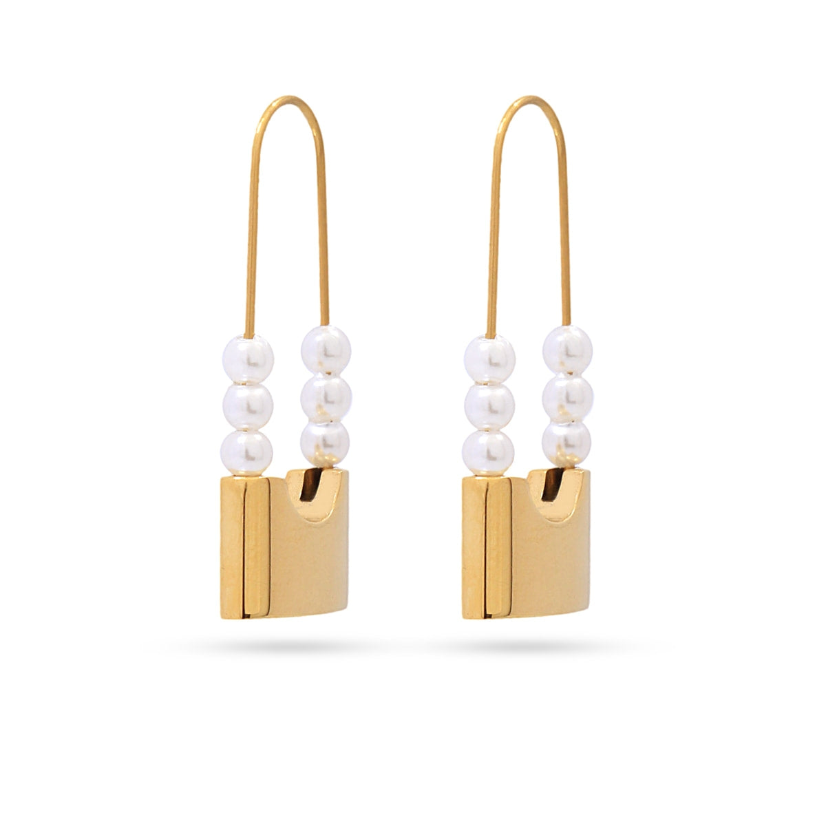 Pendientes Summer Essentials Pearl Lock Dorado Anartxy