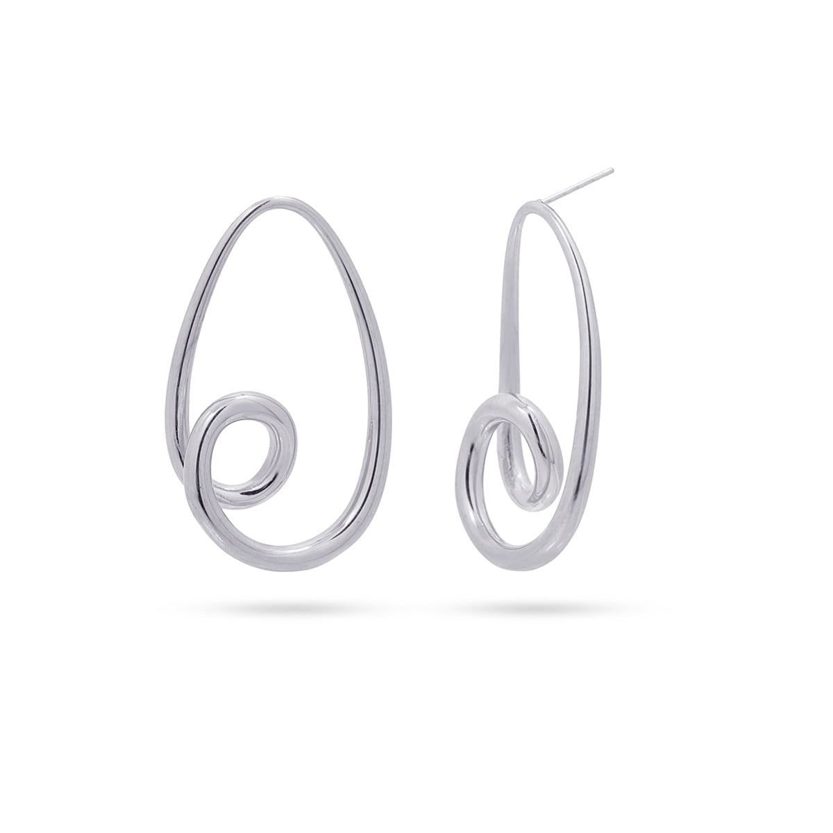 Pendientes Waves Long Swirl Plateado Anartxy