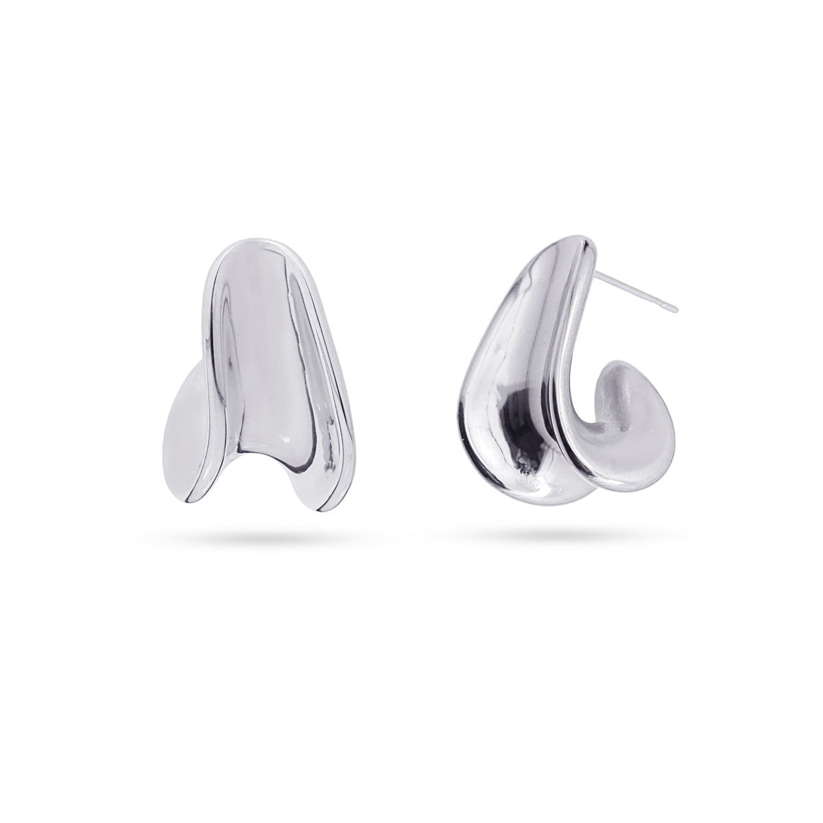 Pendientes Waves Drift Plateado Anartxy