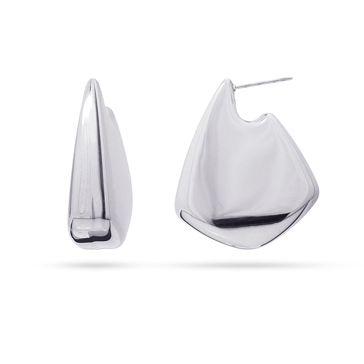 Pendientes Waves Stone Plateado Anartxy