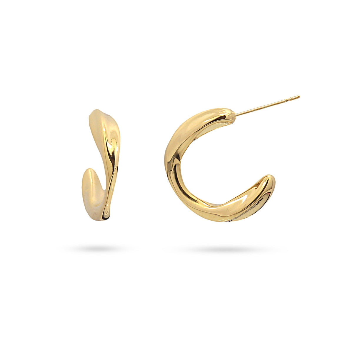 Pendientes Waves Curve Dorado Anartxy