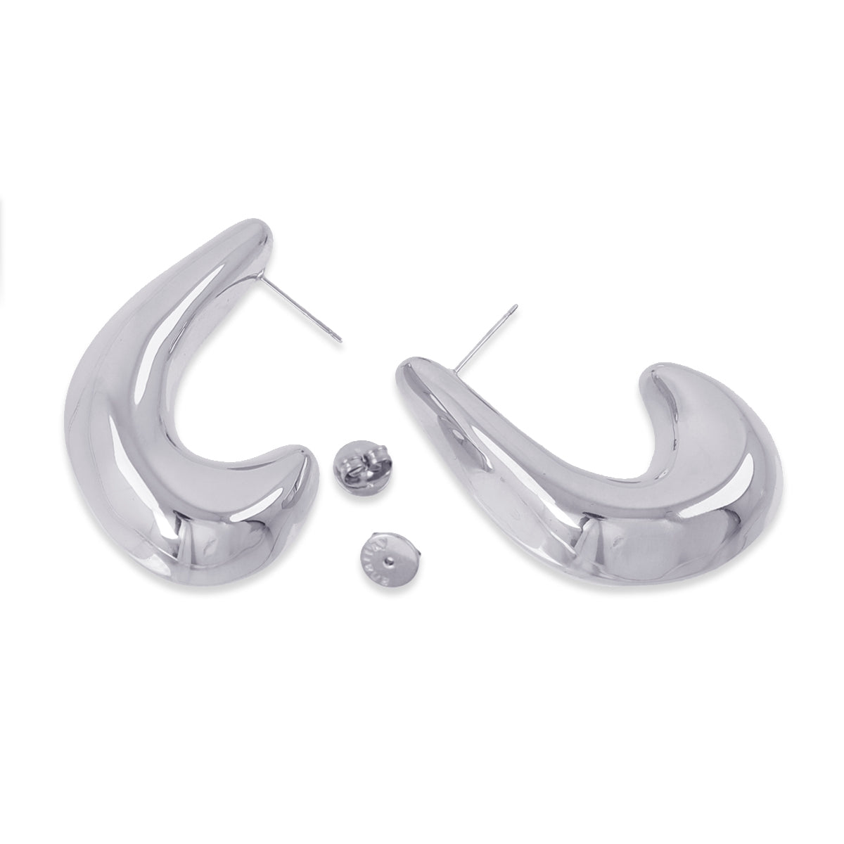 Pendientes Waves Prime Plateado Anartxy