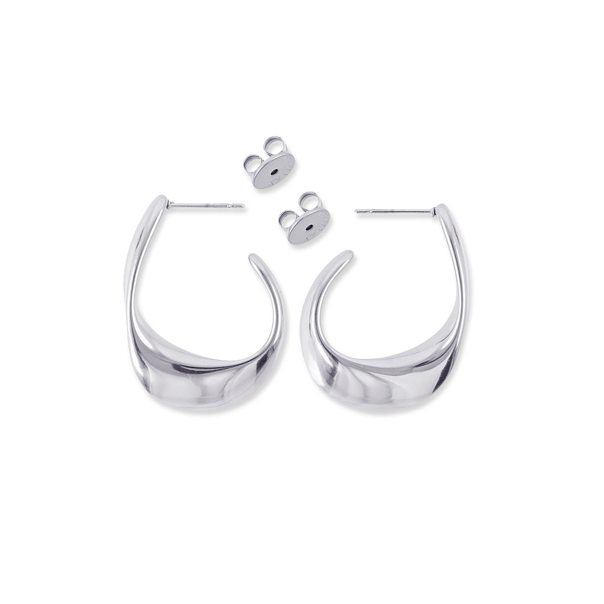 Pendientes Waves Slick Plateado Anartxy