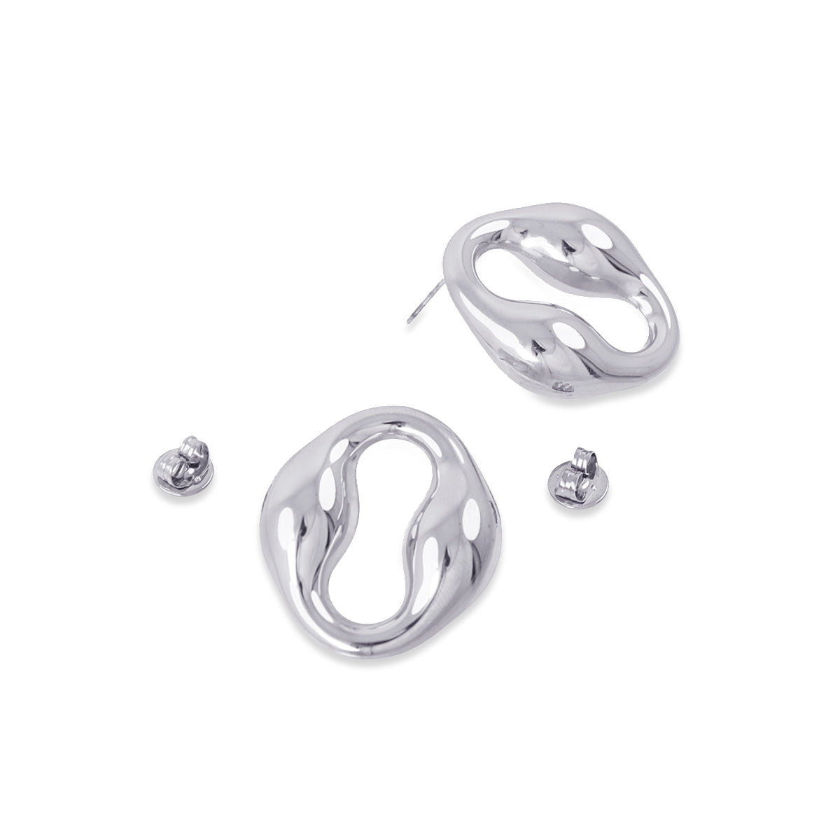 Pendientes Waves Snag Plateado Anartxy