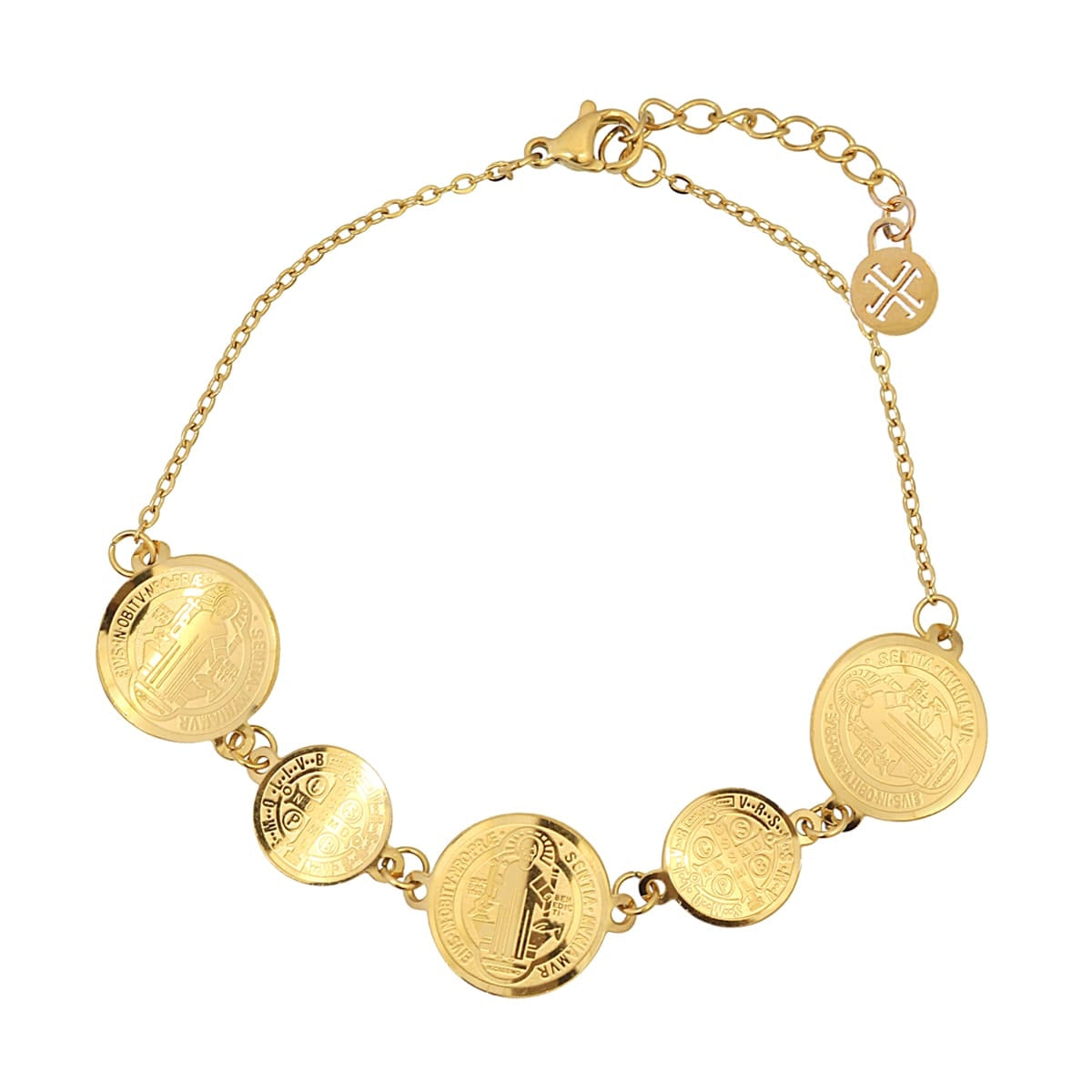 Pulsera San Benito de Nursia Dorado Anartxy