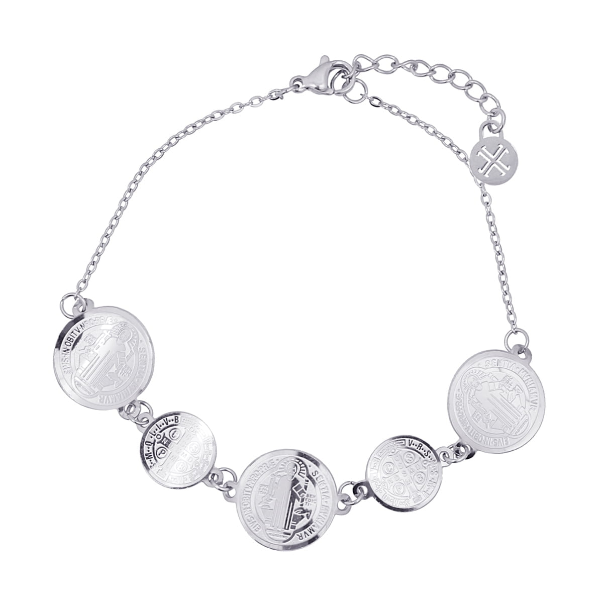 Pulsera San Benito de Nursia Plateado Anartxy