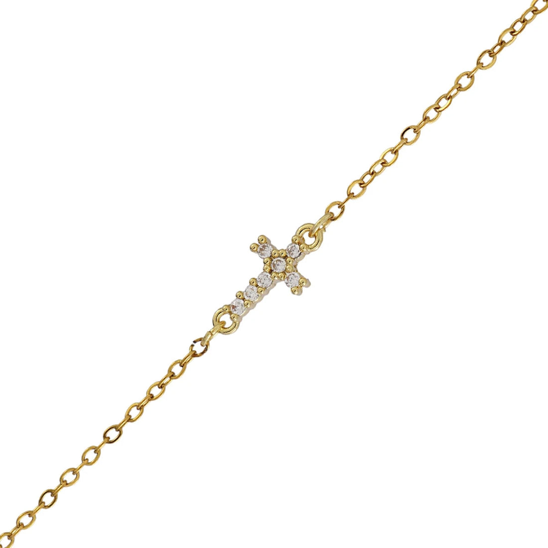Pulsera Charming Cross Dorado Anartxy
