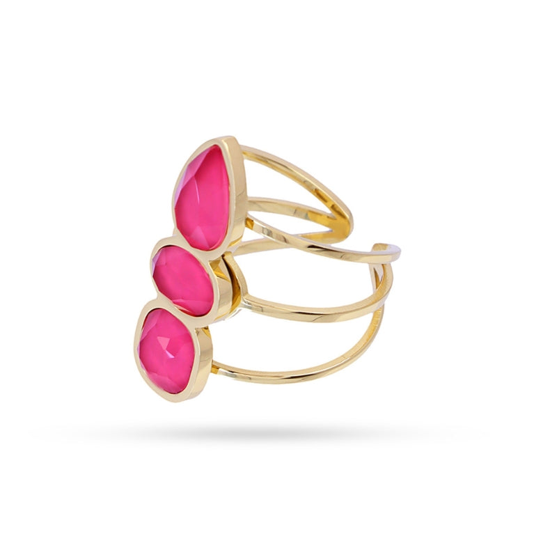 CONJUNTO DROPS ROSA: anillo, collar y pulsera Anartxy