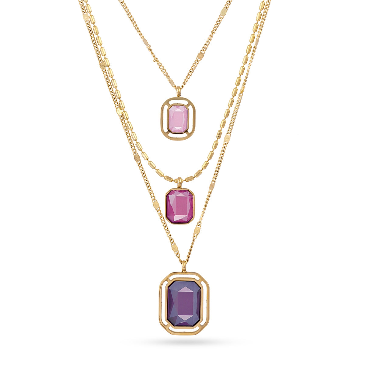 CONJUNTO PIXELS ROSA: collar, pendientes, pulsera y anillo Anartxy