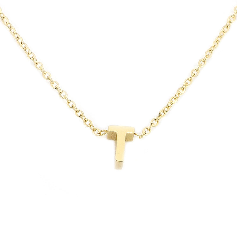 Collar Inicial Pequeña Dorado T Anartxy