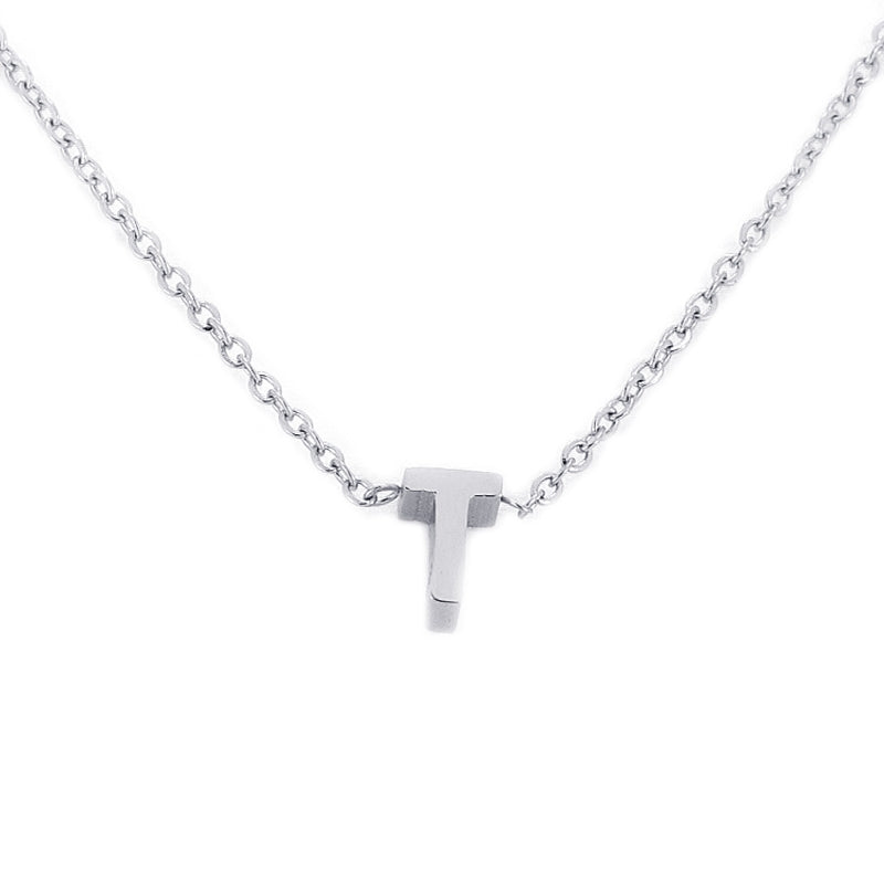 Collar Inicial Pequeña Plateado T Anartxy