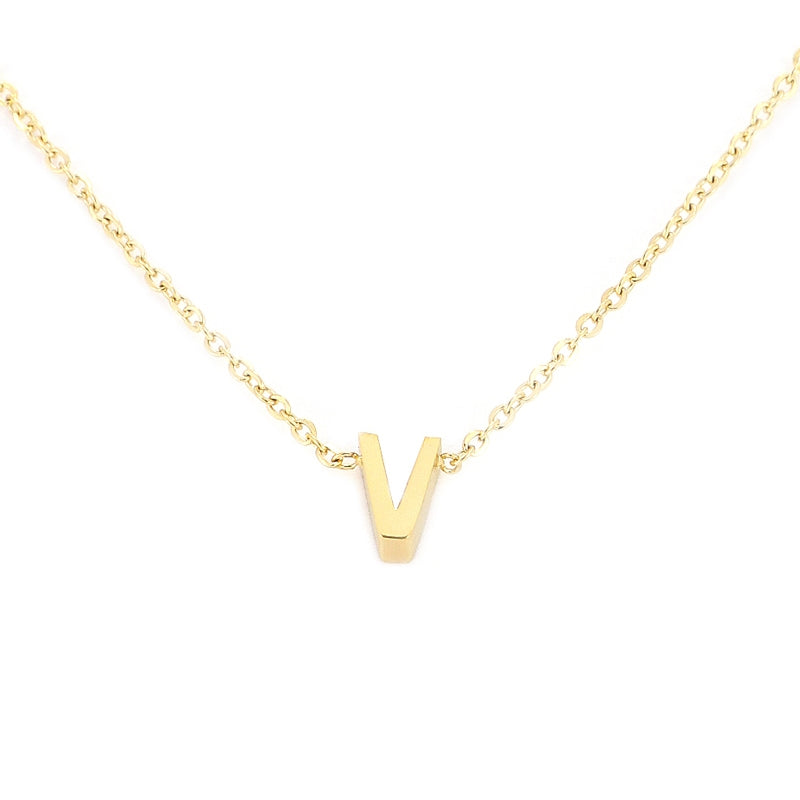 Collar Inicial Pequeña Dorado V Anartxy
