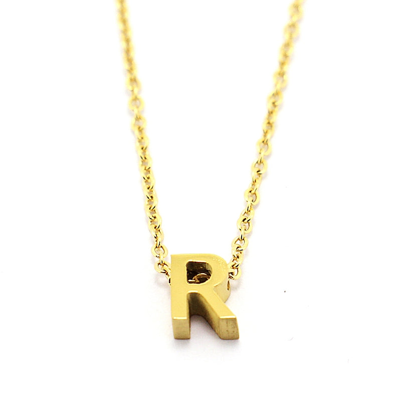 Collar Inicial Pequeña Dorado R Anartxy