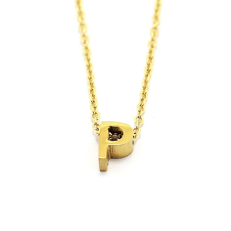 Collar Inicial Pequeña Dorado P Anartxy