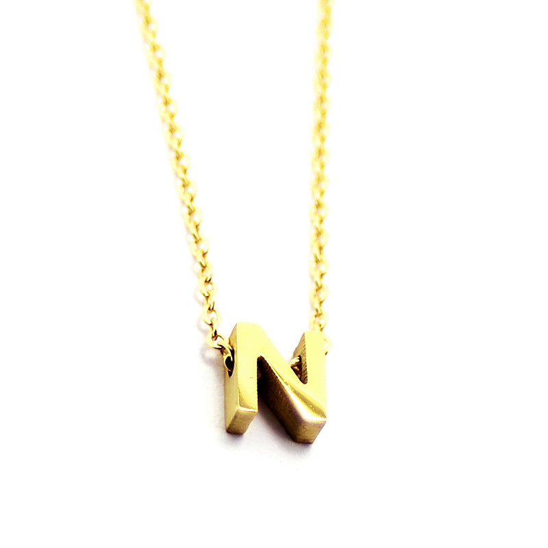 Collar Inicial Pequeña Dorado N Anartxy