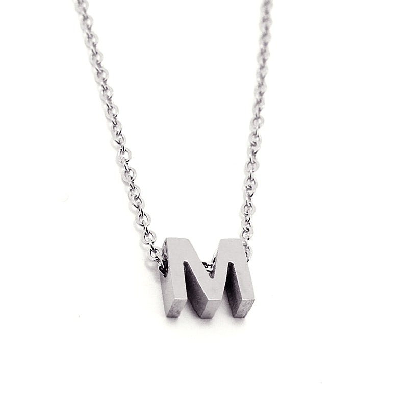 Collar Inicial Pequeña Plateado M Anartxy