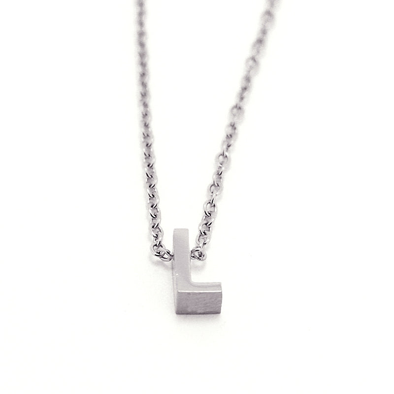 Collar Inicial Pequeña Plateado L Anartxy