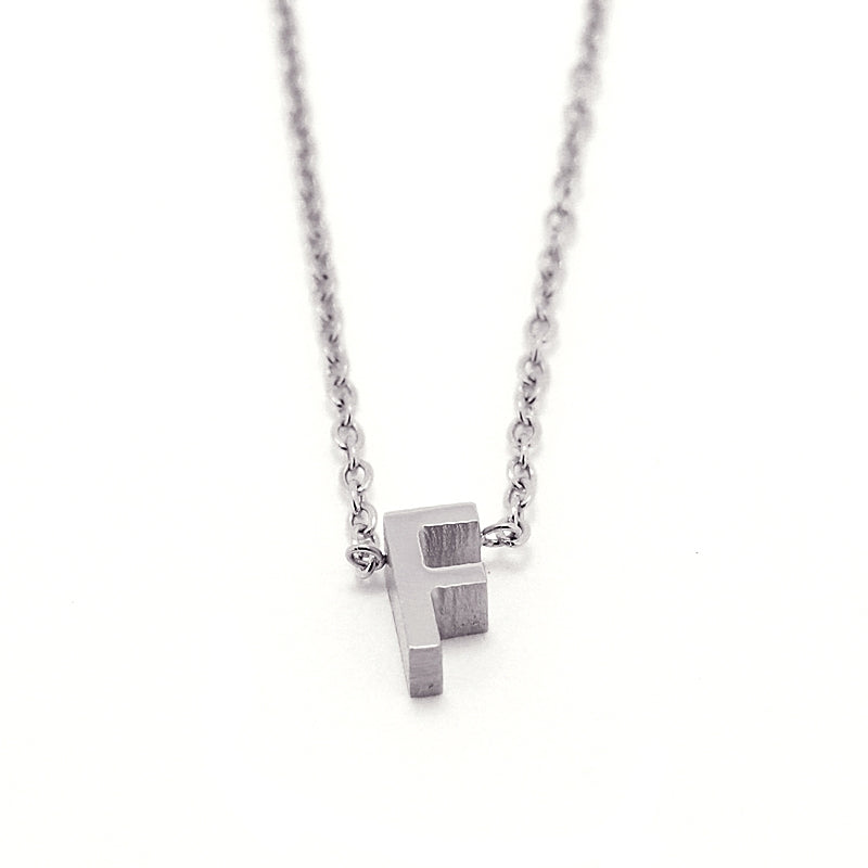 Collar Inicial Pequeña Plateado F Anartxy