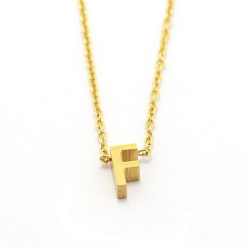 Collar Inicial Pequeña Dorado F Anartxy
