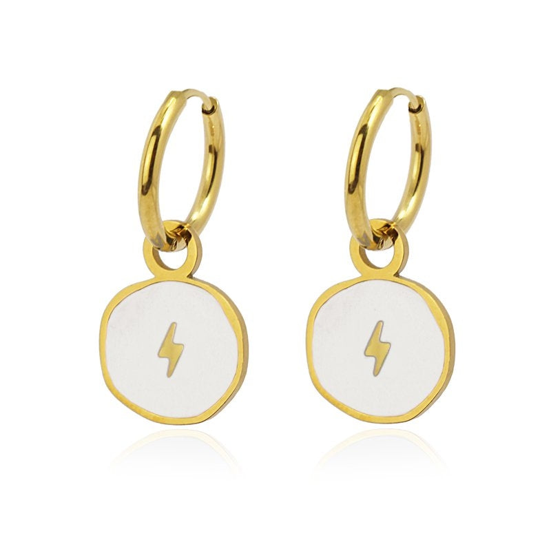 Pendientes esmalte BPE786 Blanco Anartxy