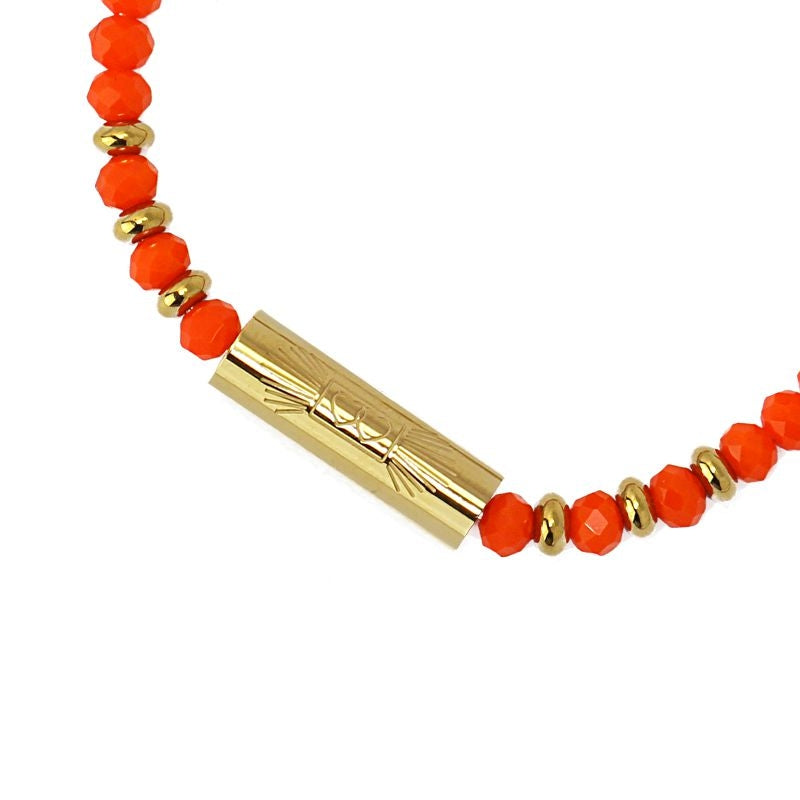 Pulsera de cuentas de acero naranja