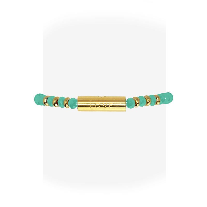 Pulsera de cuentas de acero turquesa