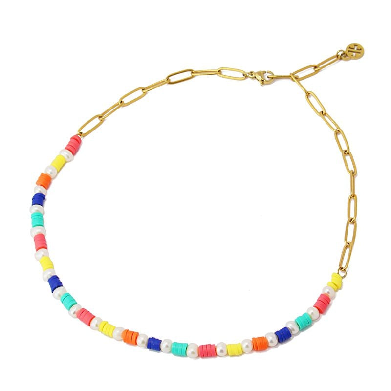 Collar acero quirúrgico dorado cadena eslabones